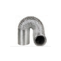 10-meter Aliflex uninsulated flexible ductshowing the black plastic exterior and flexible corrugated design. 