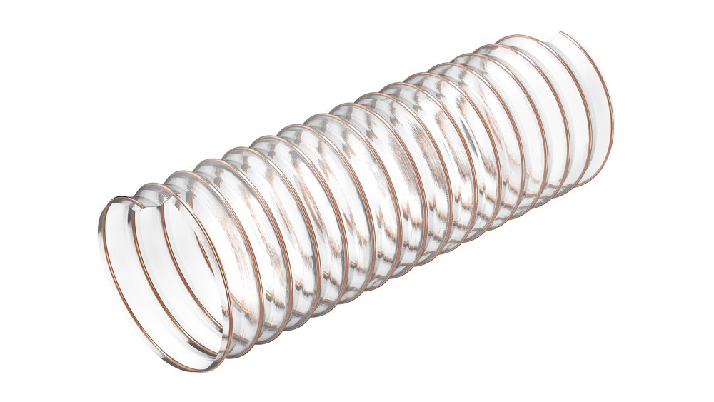 Flexible 10M HDPU ducting in black, lightweight and durable for ventilation and air conditioning applications